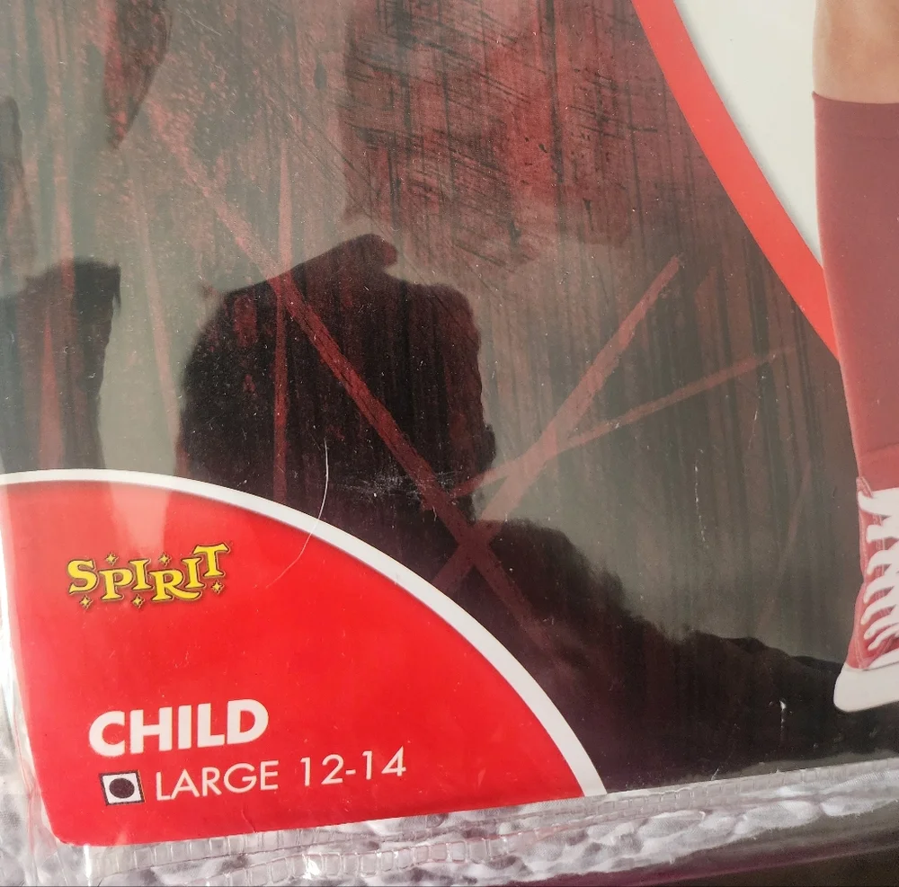 Chucky Girls Costume Dress with Striped Shirt - Picture 3 of 4